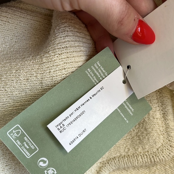 H&M Tube Top in Cream Size Small - Picture 5 of 6